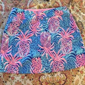 Lilly Pulitzer Borealis Blue Tropic Down Low Pineapple Print Women’s skort Sz 10